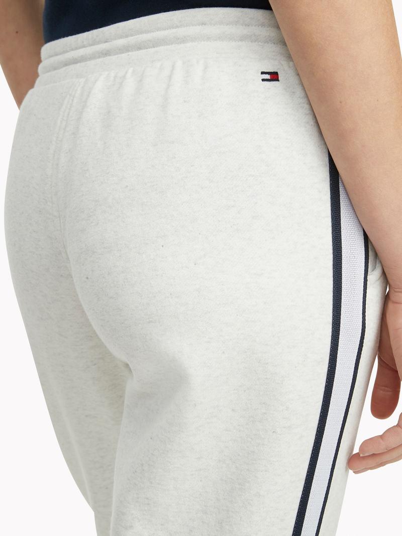 Női Tommy Hilfiger Essential Stripe Sweatpant Nadrág Fehér | HU 243RVD